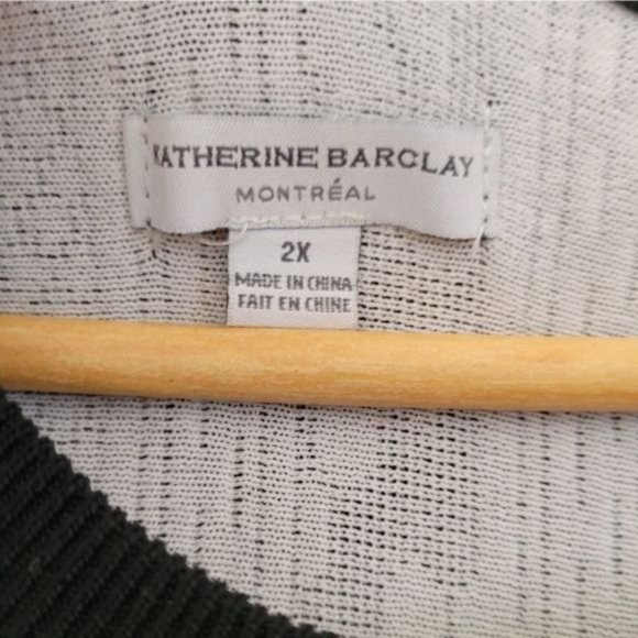 Katherine Barclay Long Sleeve Midi Pleated Dress Size 2X Black White. - Picture 11 of 11